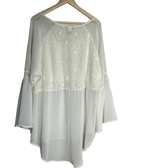 Torrid White BOHO Lace Flowy Long Sleeve Top Size: 2X - Picture 8 of 9